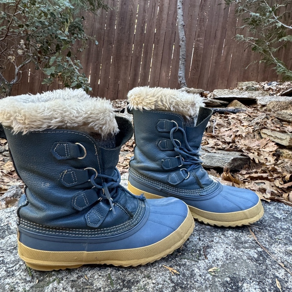 Sorel Blue and Tan Winter Boots